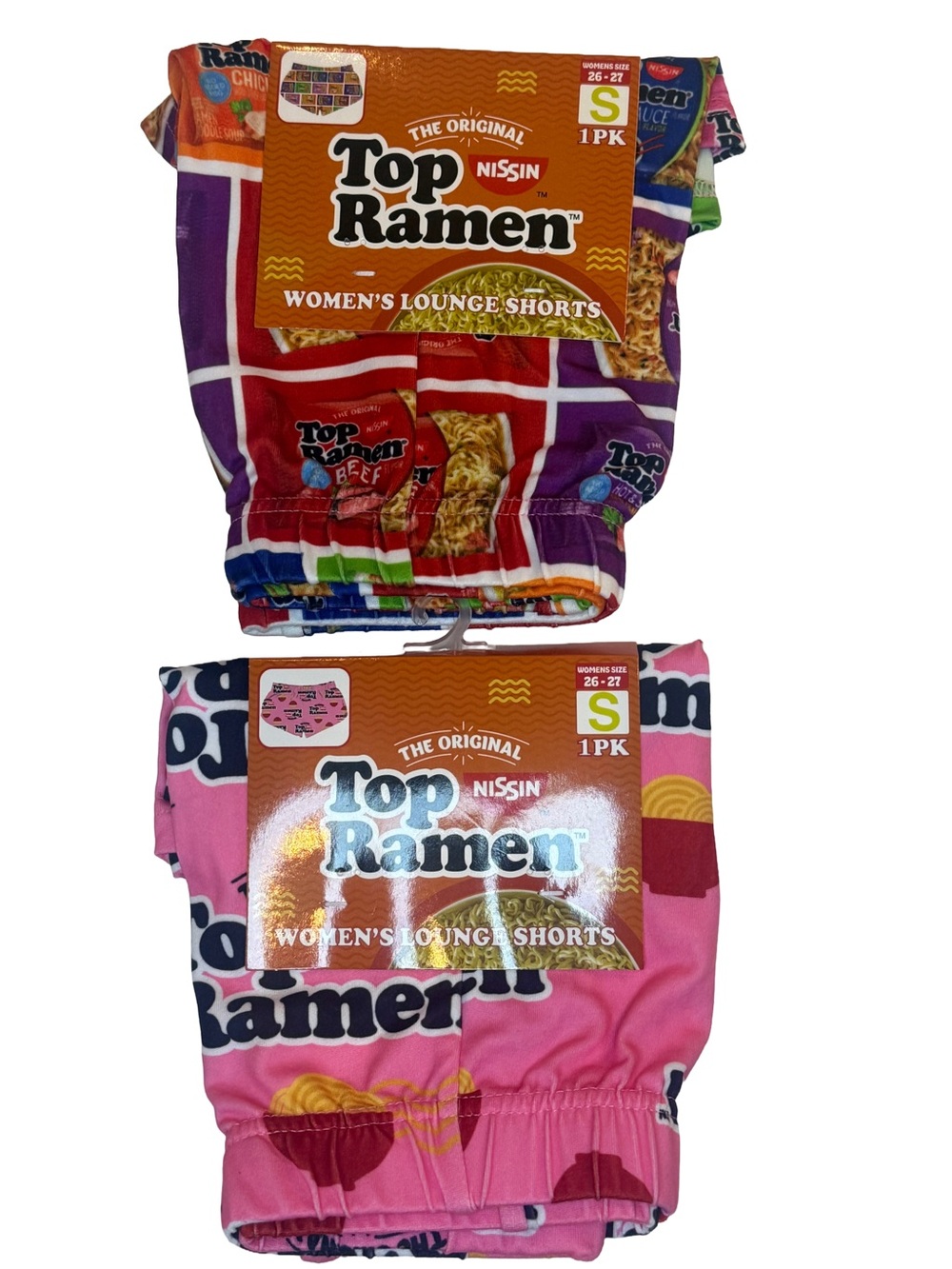 Nissin Top Ramen Women’s Lounge Shorts Bundle Size S NWT 2 Pack Novelty Licensed